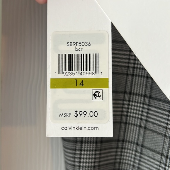 Calvin Klein Size 14 Suit Pants Black and white houndstooth/plaid - Picture 3 of 6